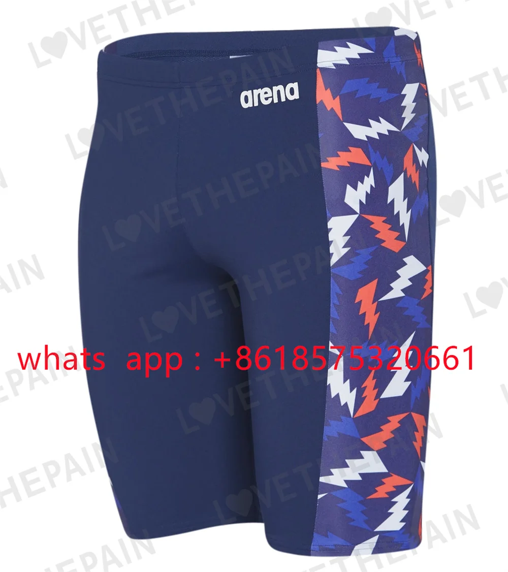 Summer Men Swimwear Endurance Training Swim Shorts Beach Swimming Trunks Bathing Suits Match Sports Jammers Tight Surf