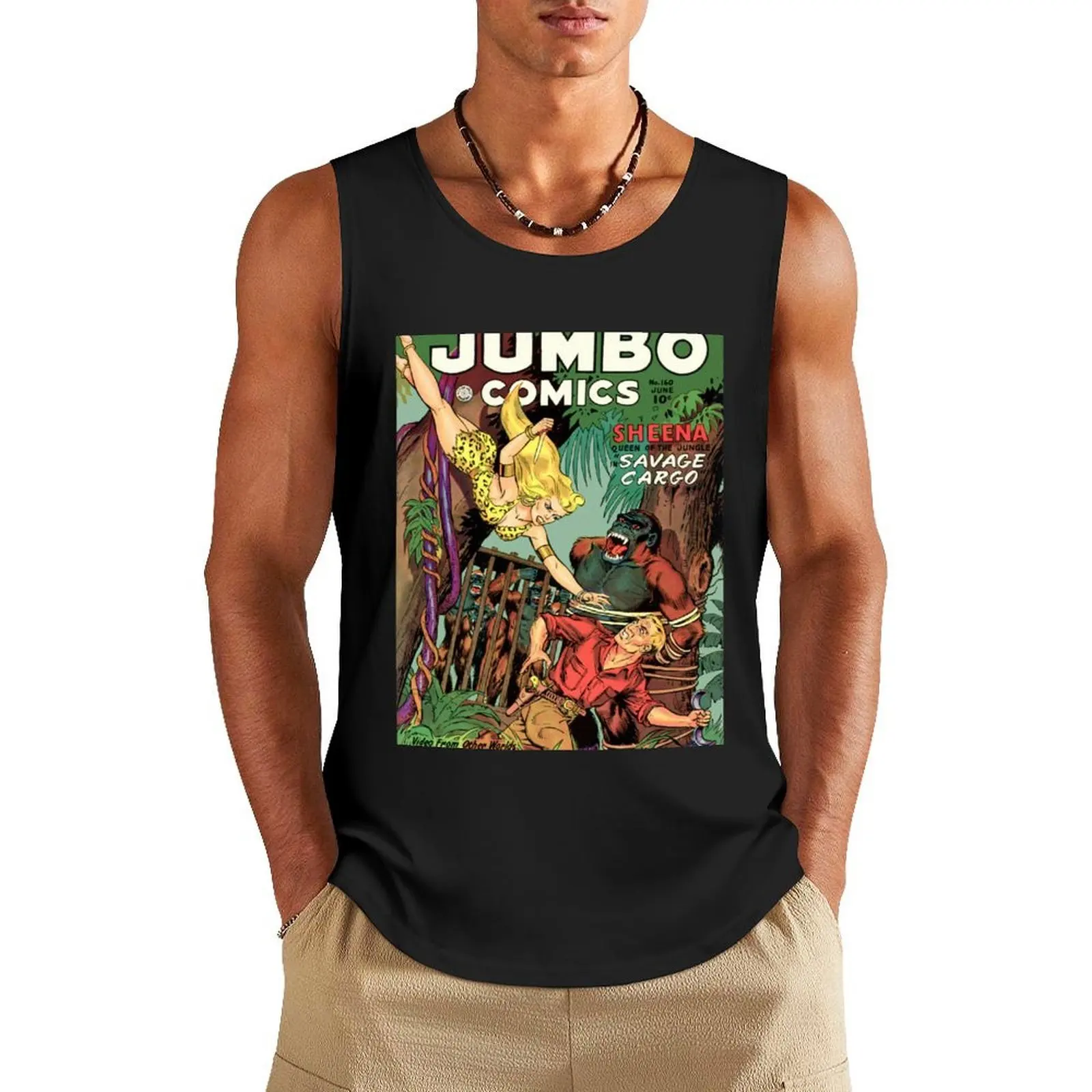 

Jumbo Comics No. 160 June Vintage Art Print Tank Top men clothings Men's summer clothes 2025 t-shirts for men Bodybuilding shirt
