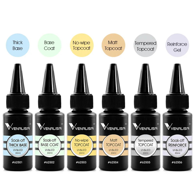 30/60ml Venalisa Ultra Glossy Diamond Long Wear Top Coat TPO Free Soak Off UV LED Gel Refillment  Anti-Yellow No-Sticky Top Coat