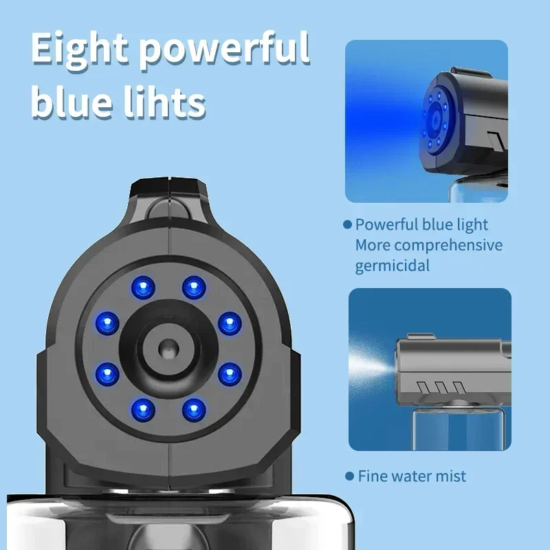 280Ml Barber Nano Blue Light Sprayer Wireless USB Electric Aftershave Steam Spray Disinfection Gun For Garden Atomizer Tools