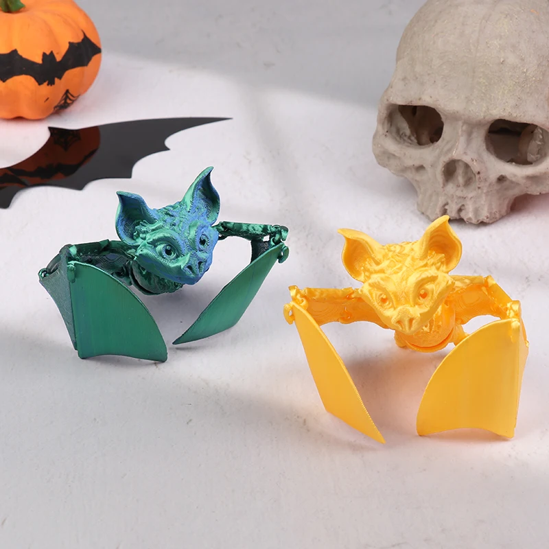 3D Printing Integrated Bat Body Joints Allow For Free Movement Of Desktop Halloween Decorations