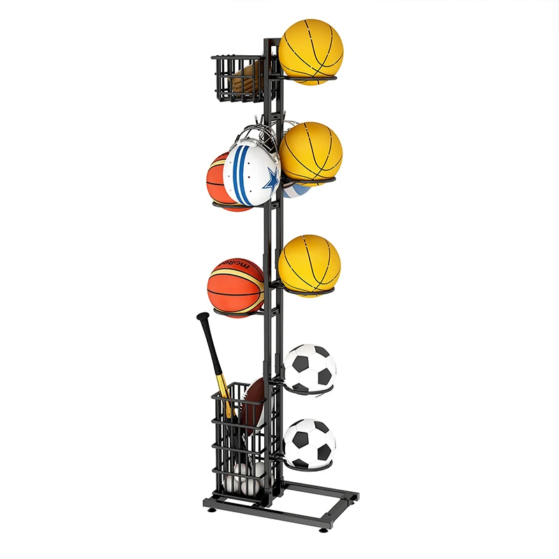 5-layer Basketball Rack Garage Ball Storage Stand Sport Equipment Display Football Volleyball Soccer Badminton Organizers Basket