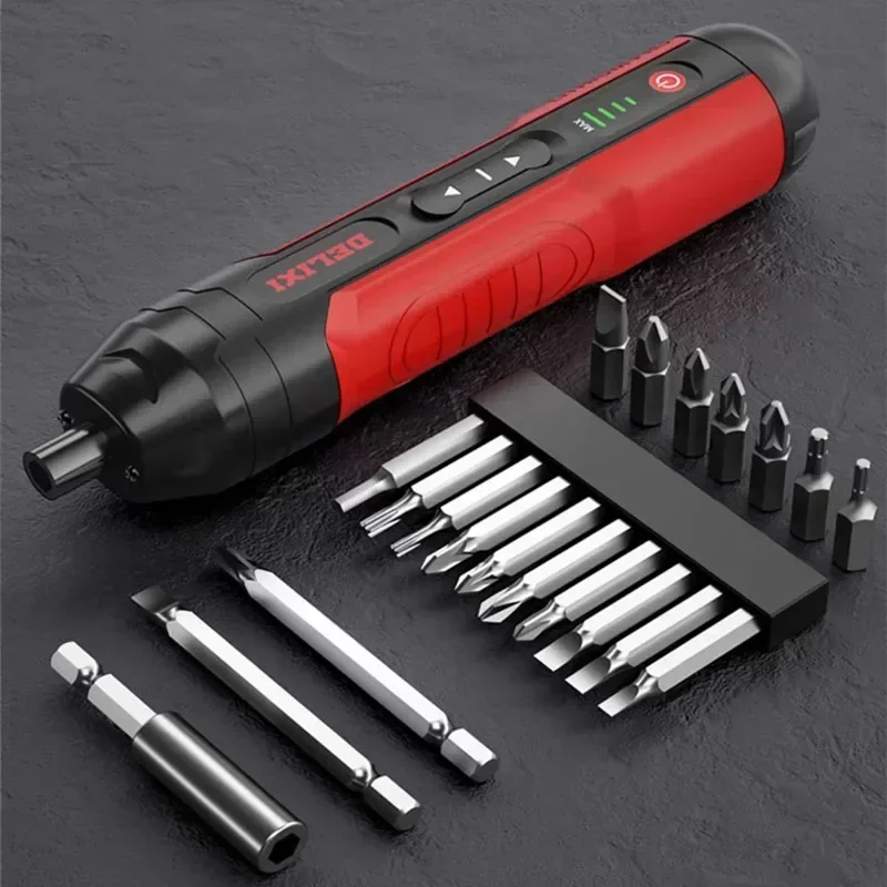 Rechargeable 4V Cordless Electrical Screwdriver Set 27pcs Bit Set 1300MAh USB Charging Cable Smart Power Screwdriver Tool Set