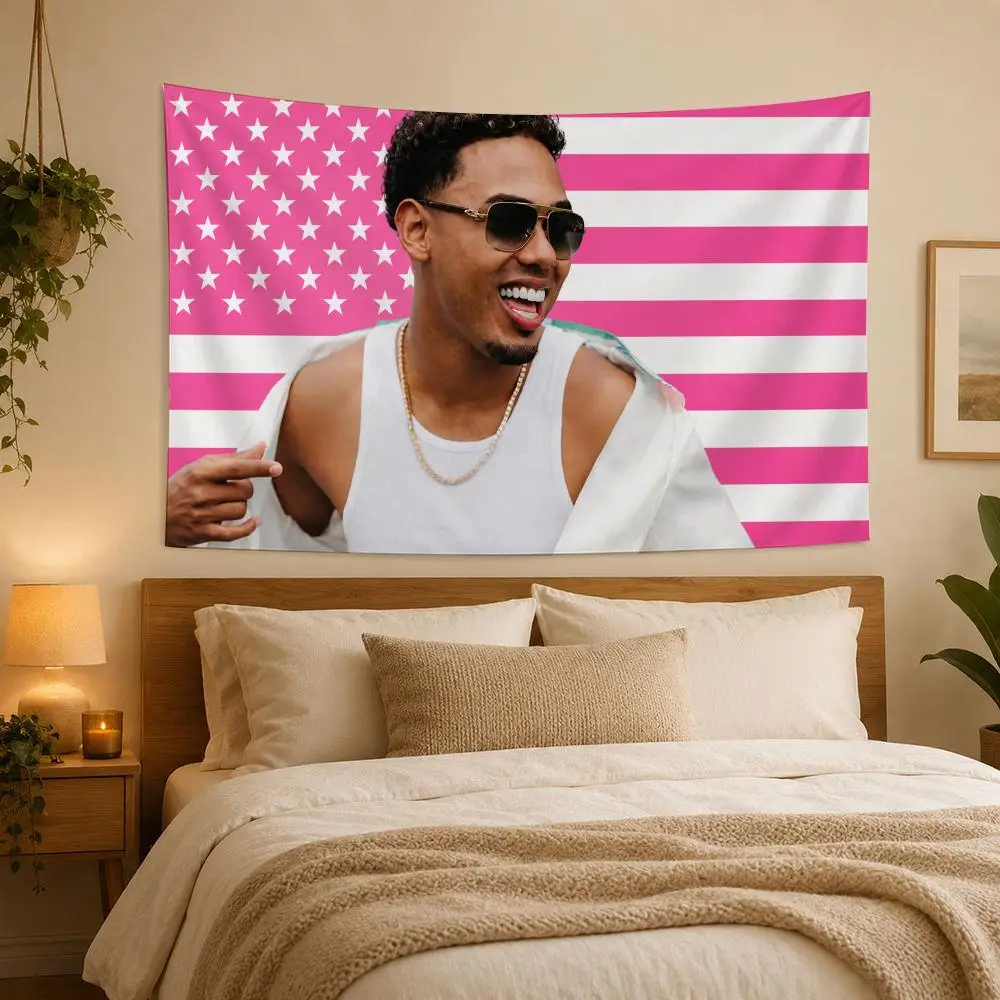 Myke Towers Singer Tapestry House Bedroom Living Bar Garden Microfiber Decoration Background