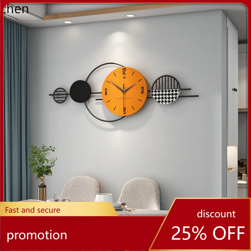 YFY  light luxury clock - modern home decor wall clock for living room, dining room - creative wall  clock, no drilling required