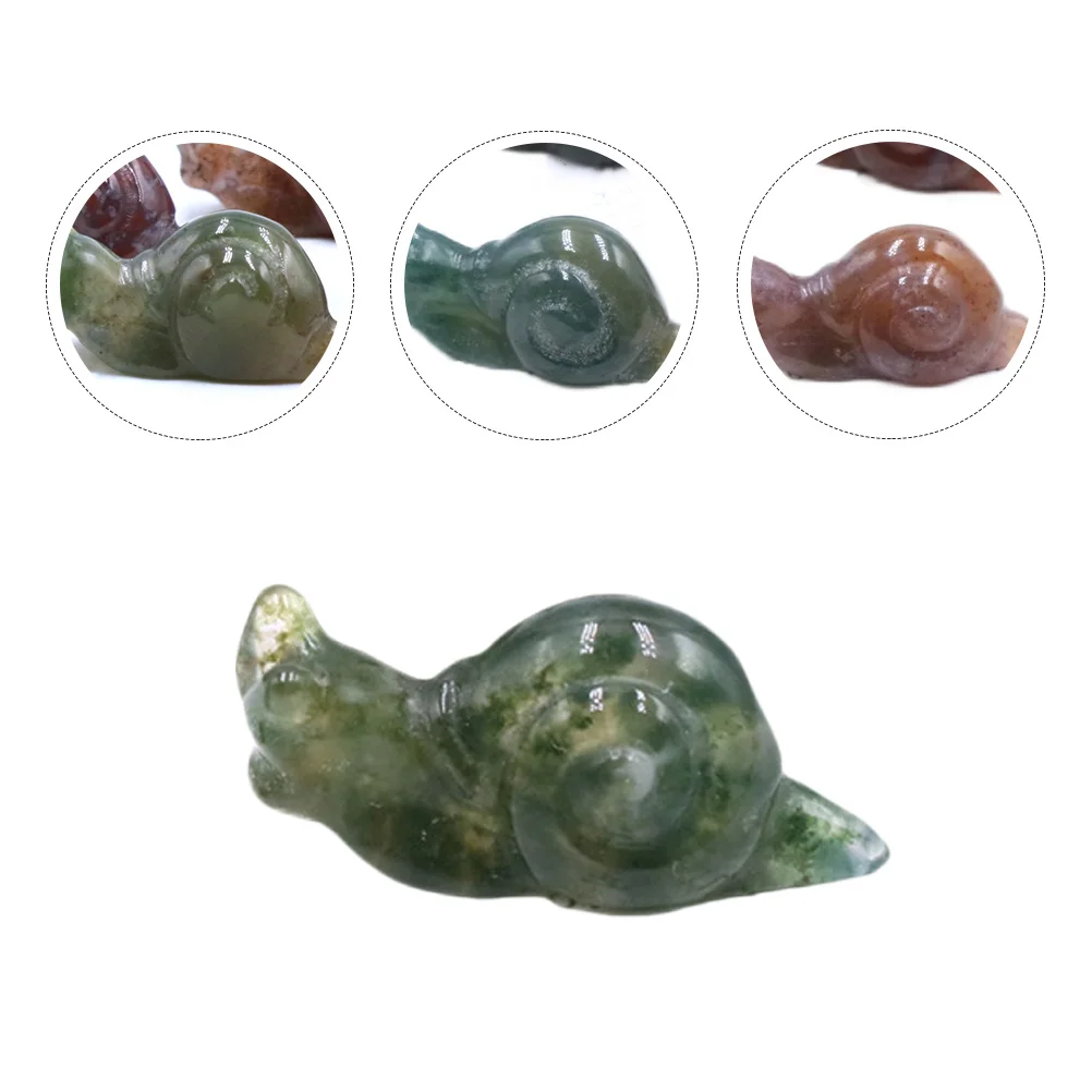 

Cute Small Snail Decor Strong Stone Construction Fine Craftsmanship for Indoor Outdoor Micro Landscaping Garden Tiny Statues