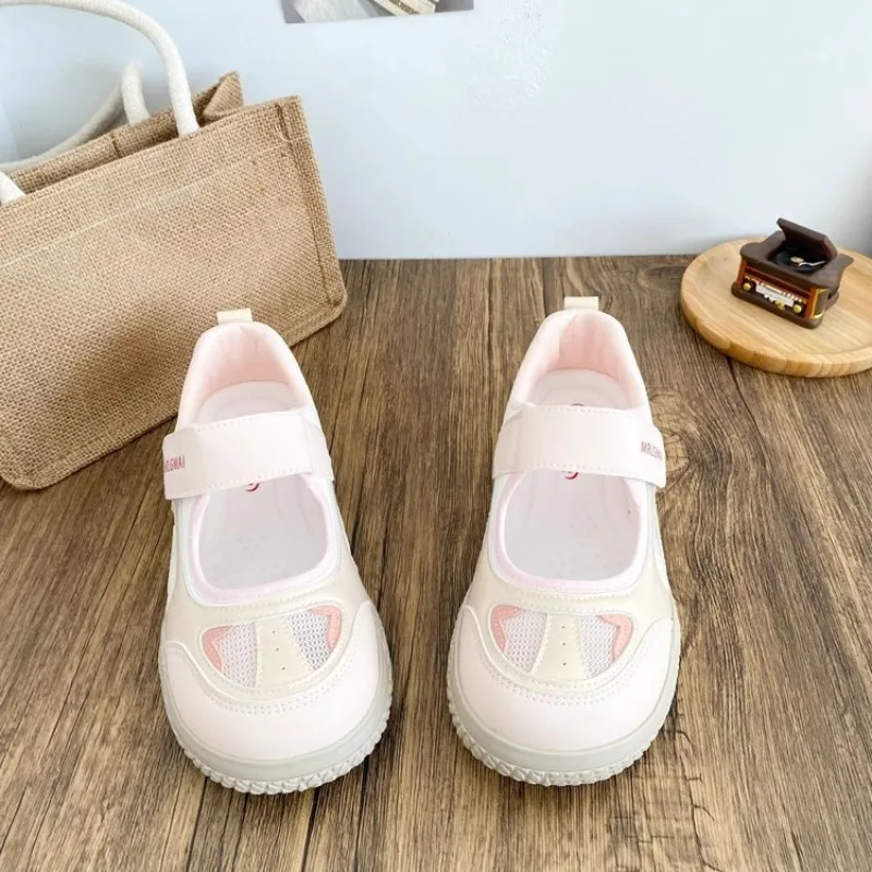 Ladies Mesh Mary Jane Casual Shoes Hook‑Loop Strap Flat Sneakers Women Lightweight Non‑Slip Daily Walking Sports Shoes