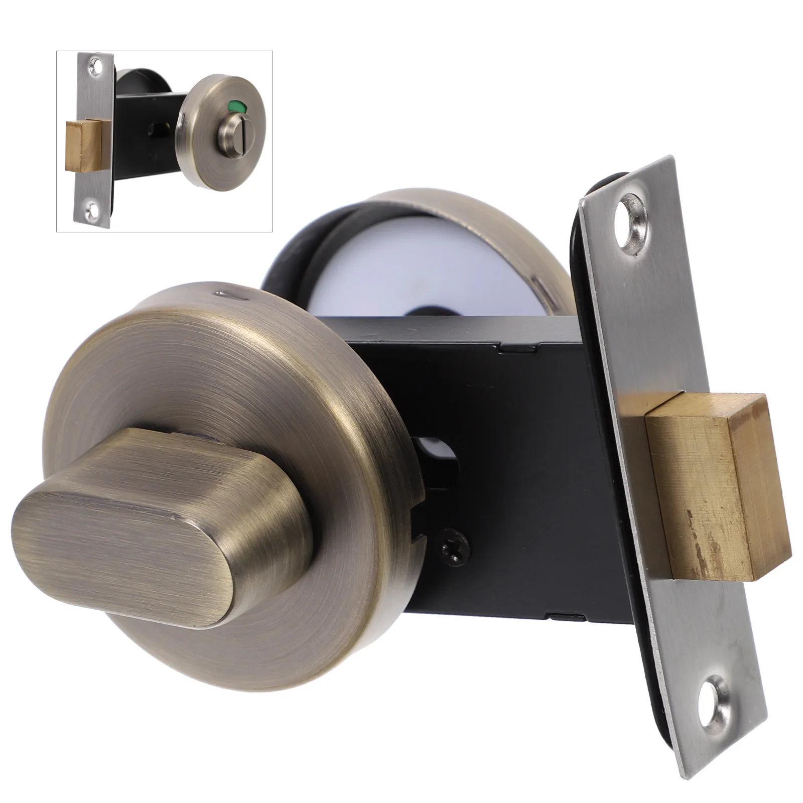 

Bathroom Door Lock Stainless Steel Toilet Partition Lock Vacant Occupied Indicator Suitable Public Toilet Office