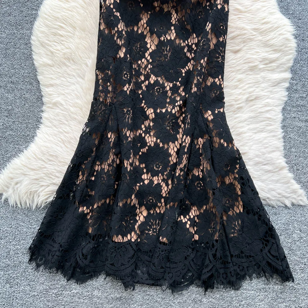 Chic vintage V-neck short sleeve dress Elegant Fairy korean fashion autumn Party women clothing