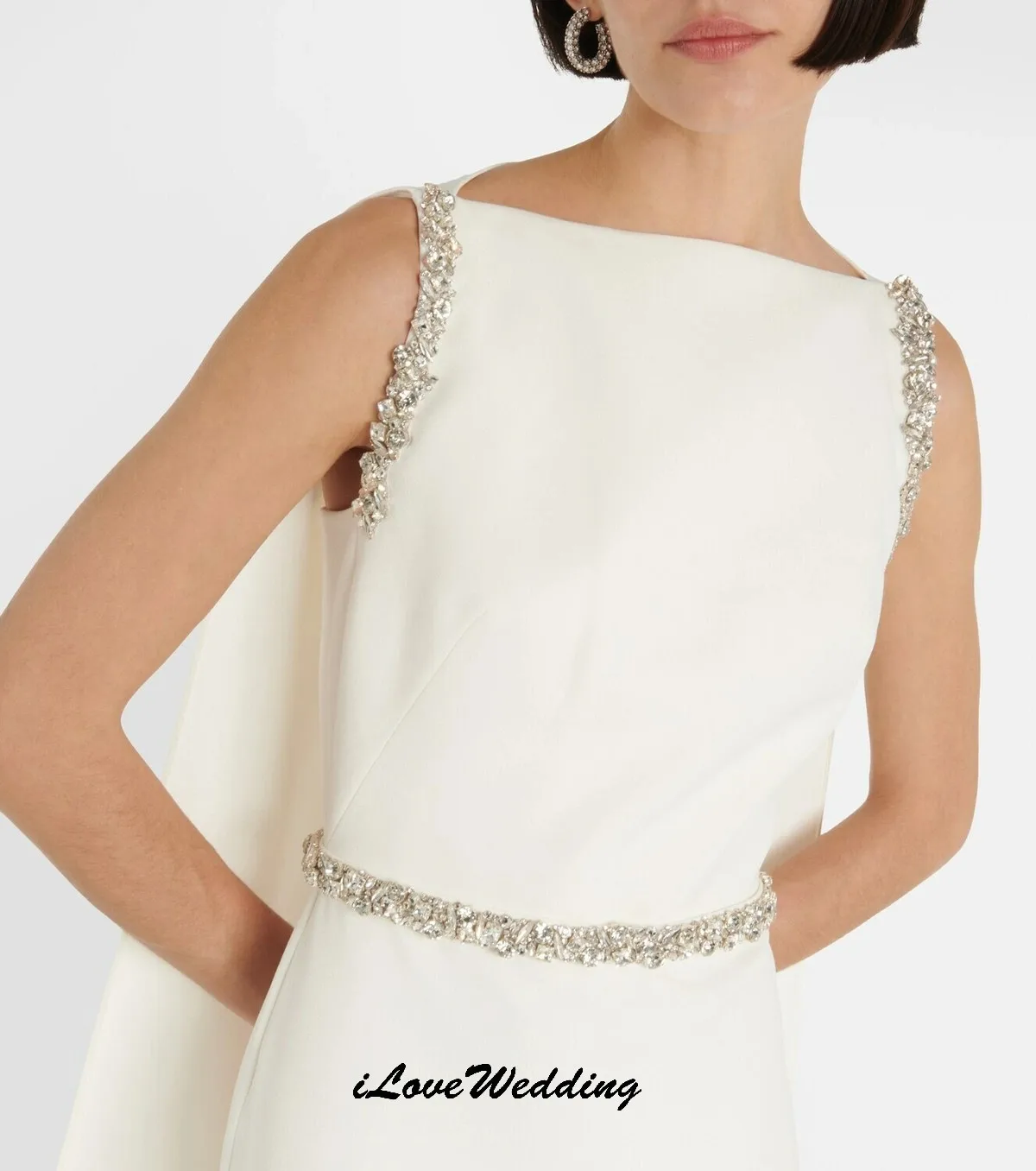 アイボリーホワイトノースリーブエレガントイブニングドレス2025ビーズプロムドレスジャケット付きフォーマルガウン女性用フロア丈カスタマイズ