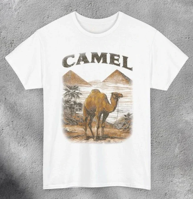 2026 Summer Vintage Short Sleeve Casual 90s Camel Graphic Print T-shirt Men Women Clothing Harajuku Tops Retro Camel Tee Y2k