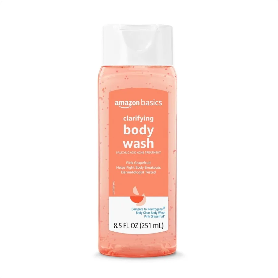 

Basics Clarifying Pink Grapefruit Body Wash 2 Salicylic Acid Acne Treatment Dermatologist Tested 8.5 Fluid Ounces Pack of 1