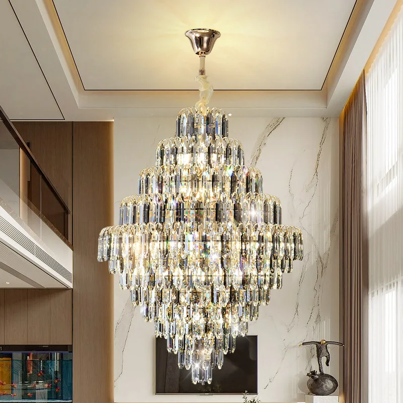 Modern Luxury LED Crystal Chandelier Villa Living Room Restaurant Bedroom Hotel High-end Pendant Lamps Home Decor Lights Fixture