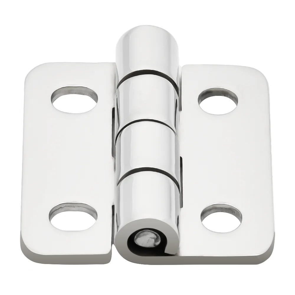 1pc Stainless Steel Butterfly Hinge - Flat Type, Round Hole, SUS304, Symmetrical Mounting, Mirror Polished
