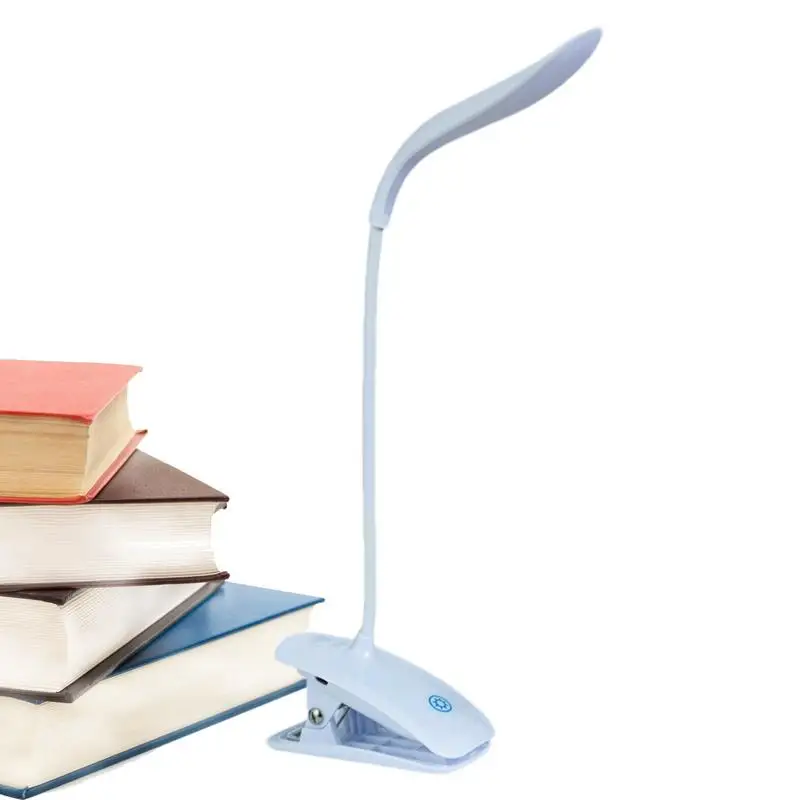 

Clip On LED Desk Lamp 3 Brightness Eye-caring Student Study Light Bedroom Clamp Light Charge And Plug Double Use For Bedside