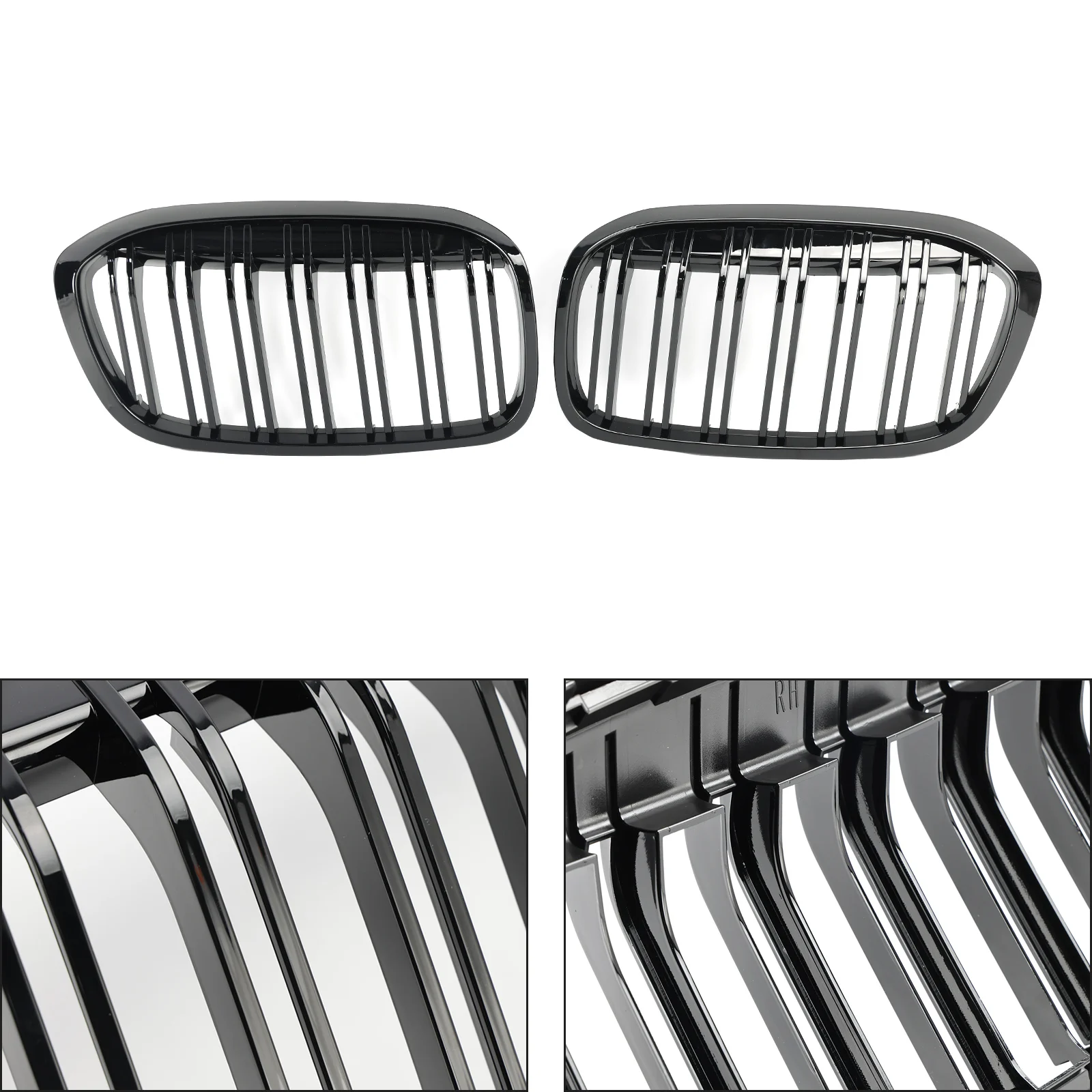 Artudatech 2PCS Gloss Black Front Kidney Grill Grille Fit For BMW 2 Series F45 F46 2018-2021