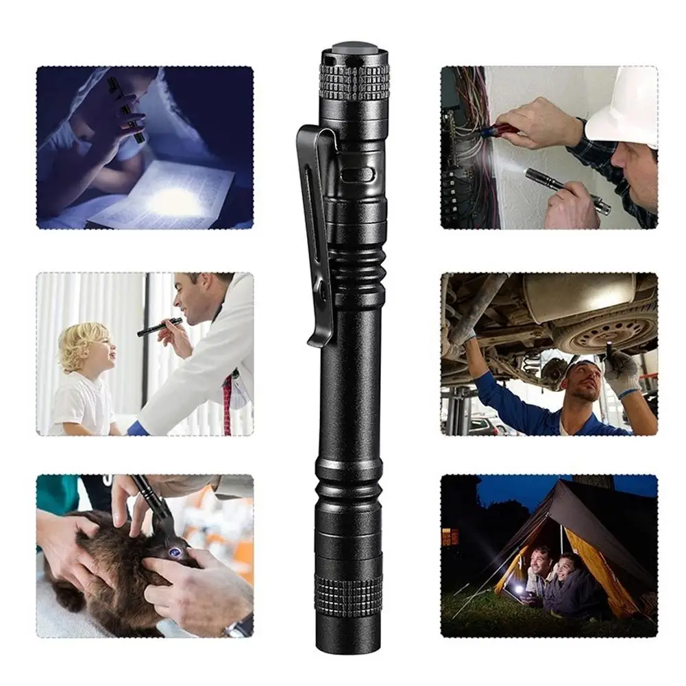  LED Flashlight Waterproof Flashlight Mini Portable Pen Light For The Dentist Outdoor Camping Fishing Work Light Lamp