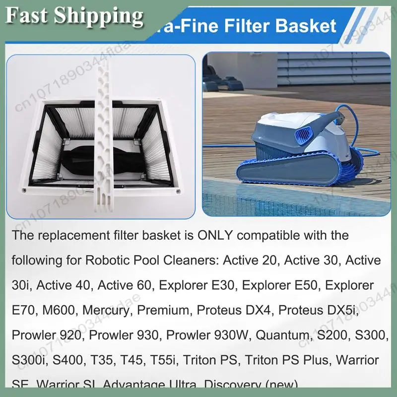 

-A94Z 9991458-R1 Ultra Fine Filter Basket For Robotic Pool Cleaners, Active 20,Explorer E30,M600,Proteus DX4,Triton PS