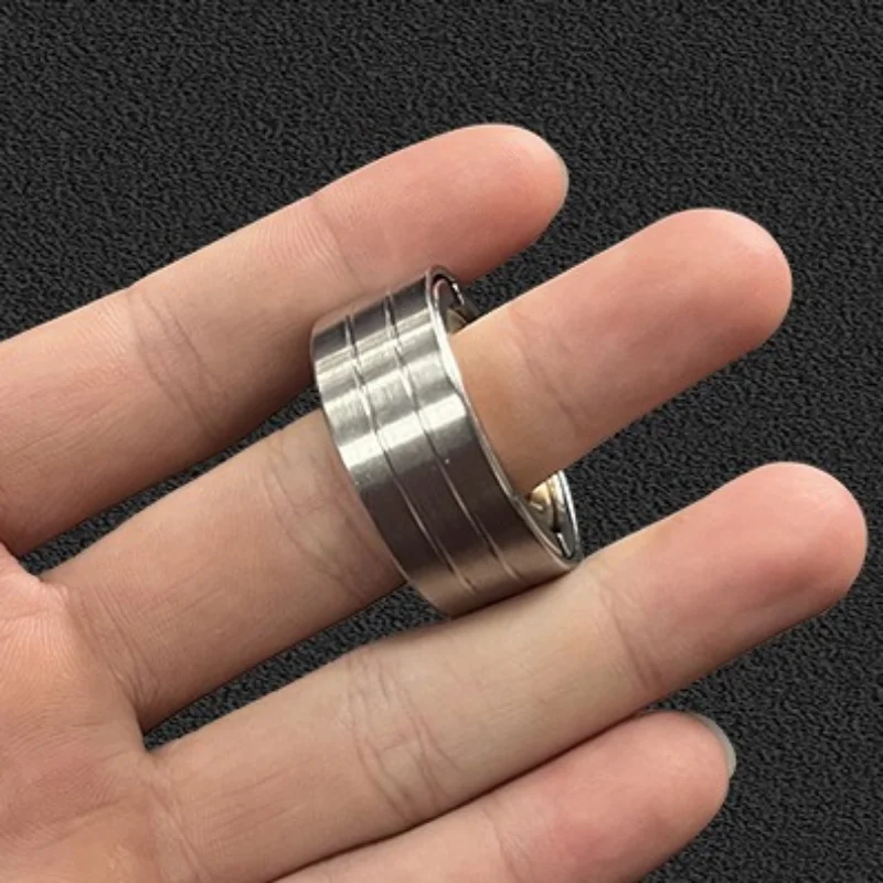 단락 링 래칫 휠 마그네틱 푸시 카드 푸시 플레이트 기계식 슬라이더 EDC Fidget 스트레스 릴리프 장난감 Antistress