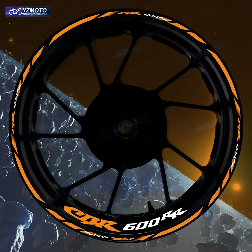 

For Honda CBR600RR Motorcycle 17 Inch Front And Rear Wheel Sticker Hub Decal Reflective Waterproof Rim Decorative Stickers