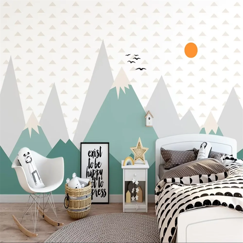 Custom papel de parede 3d Geometric Peak wallpapers for Children's Room Mural Wallpaper Restaurant Clubs KTV Bar Modern Murals