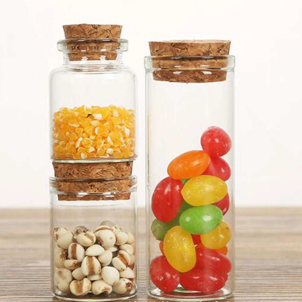 

24pcs Glass Bottles With Corks Transparent Mini Wish Jars 55Ml For Diy Decor Party Home Flower Sand Crafts Jar Gift