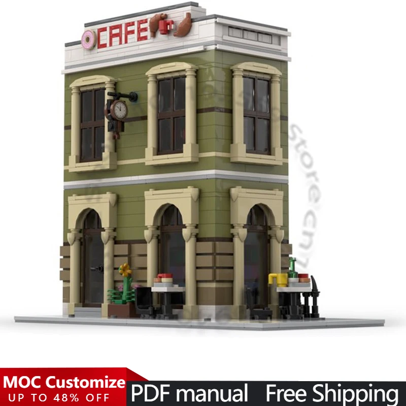 

1071 PCS Modular Building Conservator's Cafe - Compatible with Set 10326 MOC Customize Modular Building DIY Holiday Toy Gifts