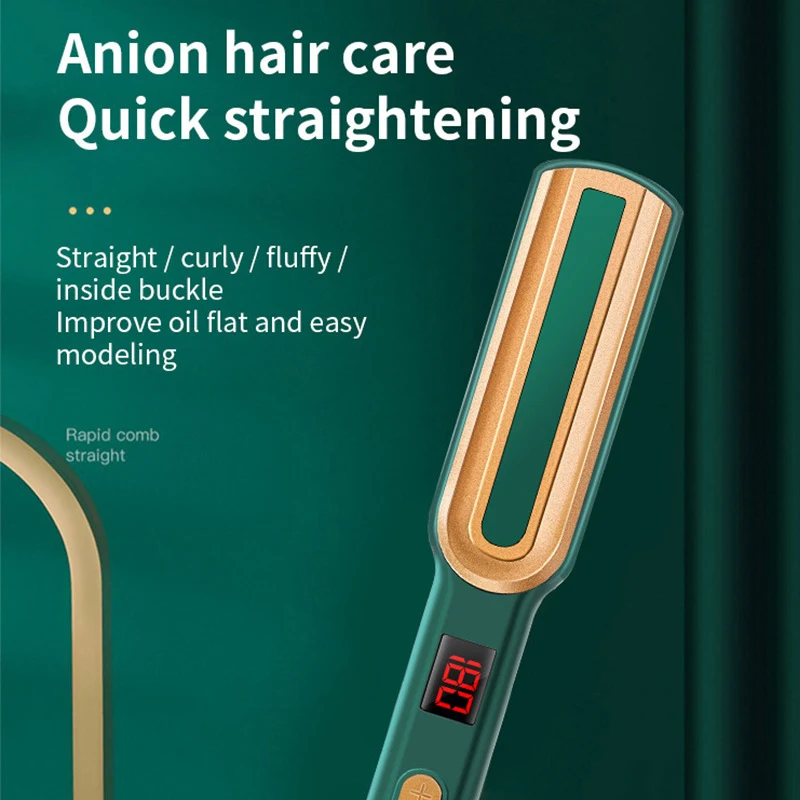 ストレートヘアコーム、マイナスイオンヘアストレートナー、レイジーカーリングワンド、両用ヘアストレートナー、ポータブルミニ