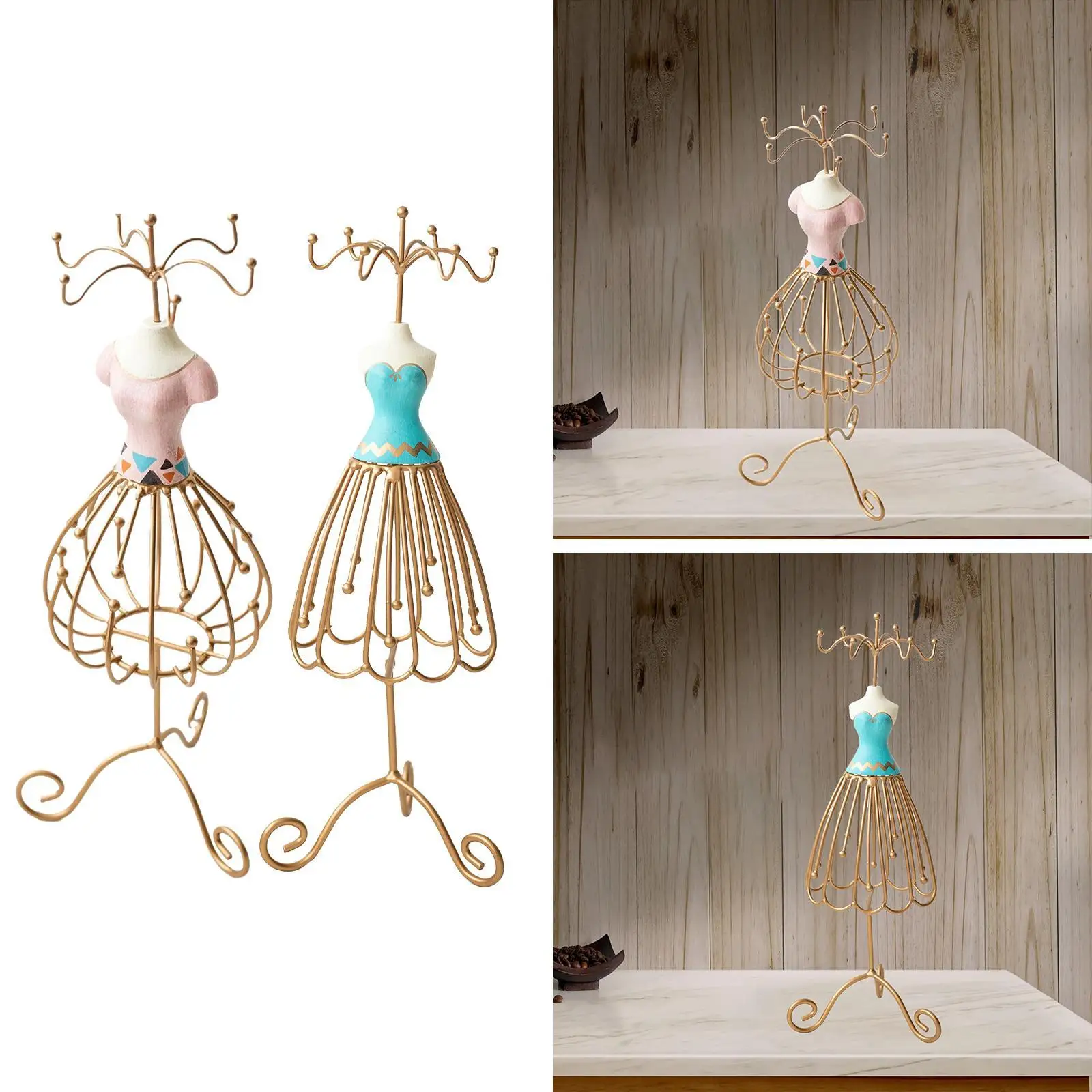 

Princess Jewelry Necklace Stand Hollow Out Stylish Bangles Necklace Storage Rack for Weddings Bathroom Dresser Countertop Lady