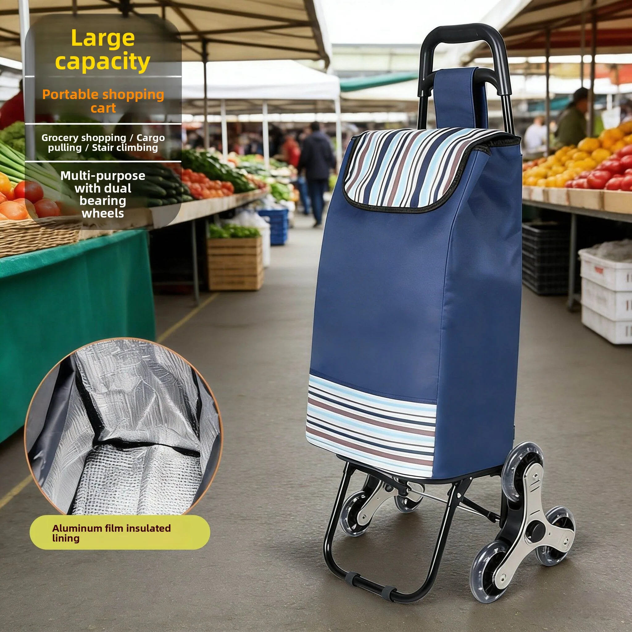 large-capacity-stainless-steel-shopping-cart-portable-crystal-wheel-wear-resistant-climbing-stairs-vegetable-buying-specialty