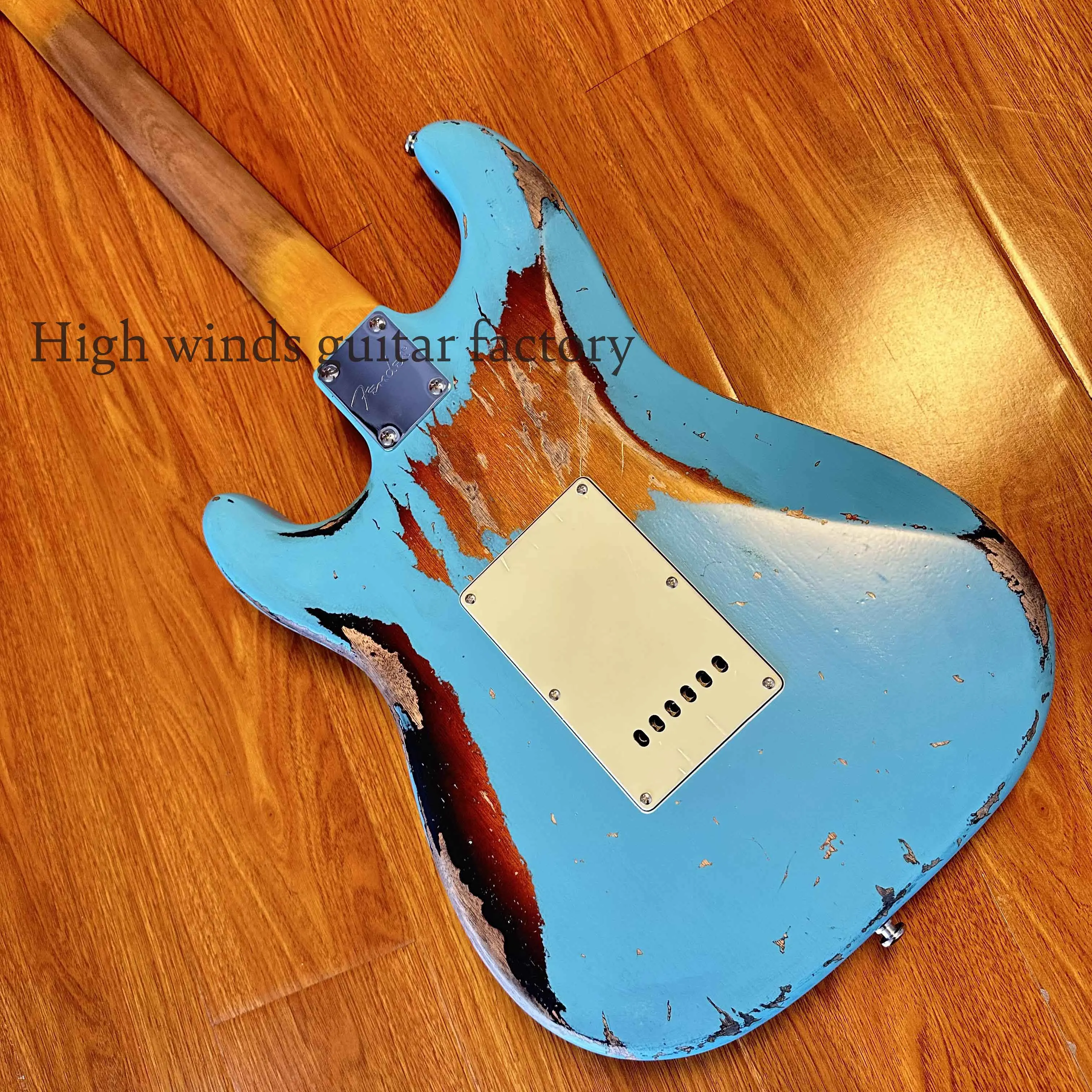 Custom ST Electric Guitar Relics By Hands Maple Fretboard Chrome Hardware