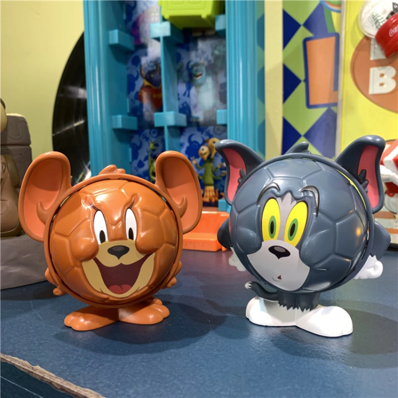 TomJerry Classic Animated Cat Mouse Cute Soccer Styling  Action Figure Table Ornaments Car Ornament Children Toy Birthday Gifts