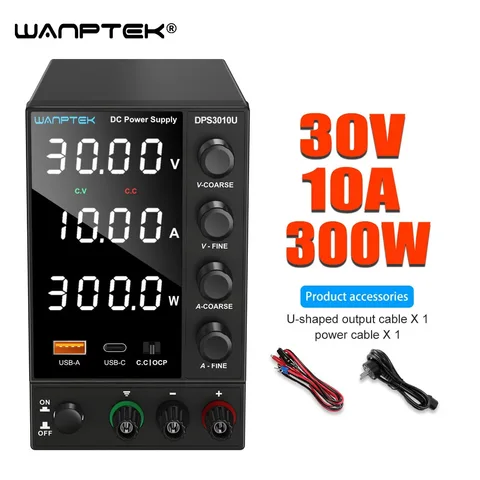 Wanptek 30v 5a 10a dc fonte de alimentação ajustável dígito display fontes de alimentação de laboratório regulador de tensão 60v 5a 120v 3a reparação