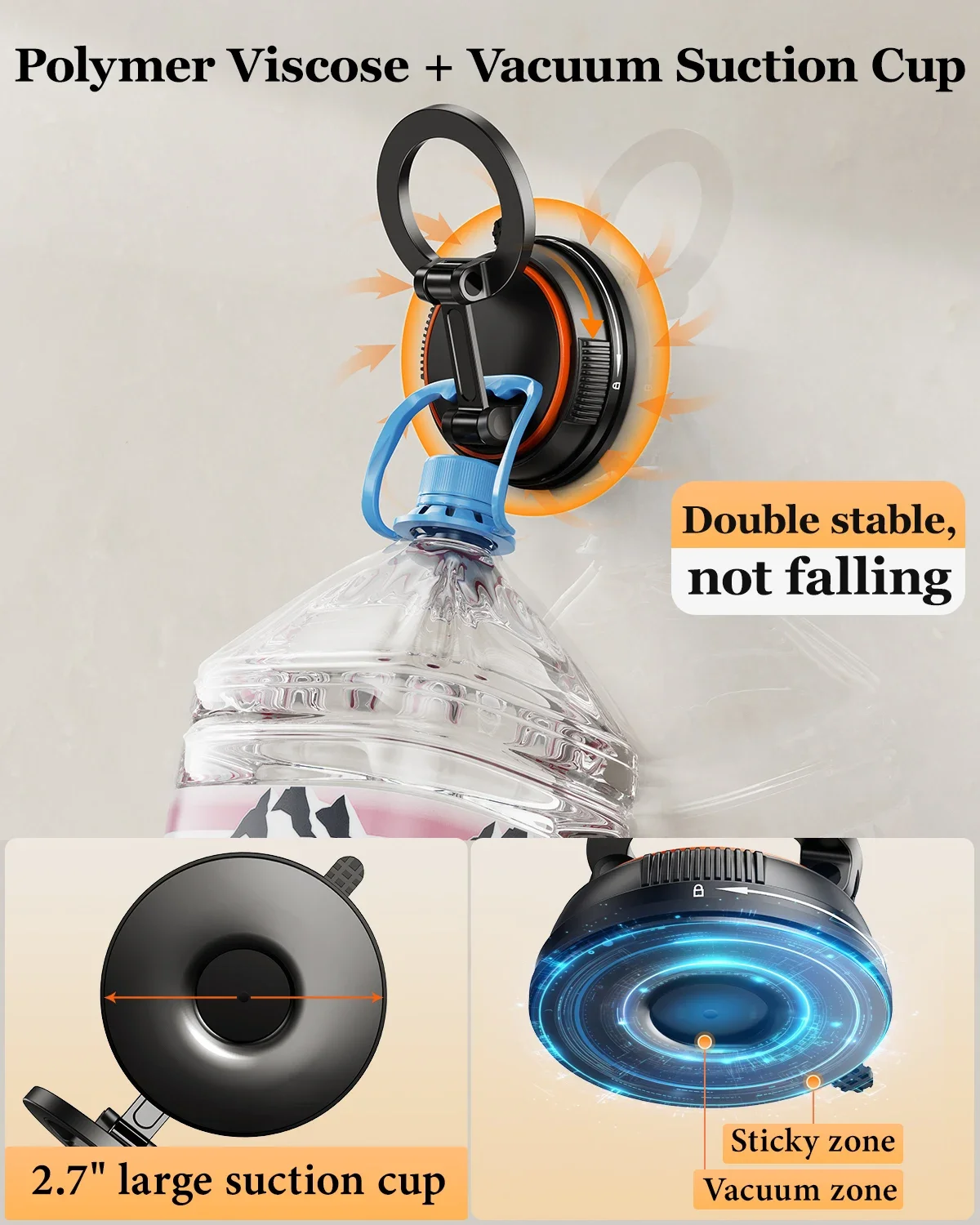 Dudukan ponsel cangkir hisap Desktop Oatsbasf dudukan ponsel lipat dengan pengisap magnetis yang dapat diputar dengan Hands-Free braket ponsel malas