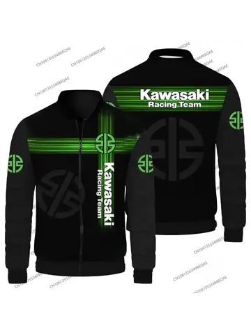 새로운 가와사키 남성용 사이클링 재킷, 가을 및 겨울 지퍼 가디건 재킷, 남성용 따뜻한 재킷, 고품질 스포츠웨어