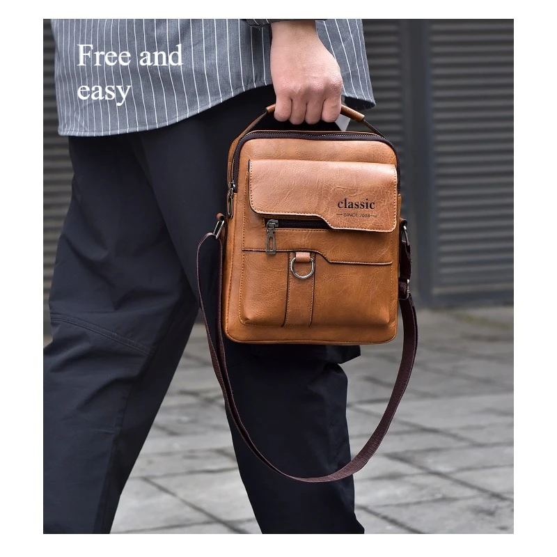 Bolsa crossbody masculina de alta qualidade bolsa de ombro retro mochila de negócios masculina bolsa de ombro casual bolsa de ombro