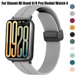 Silicone Watchband for Xiaomi Mi Band 9 Por/8 Pro Replacement Magnetic Wrist Strap Bracelet Corre Redmi Watch 4 Smartwatch Band