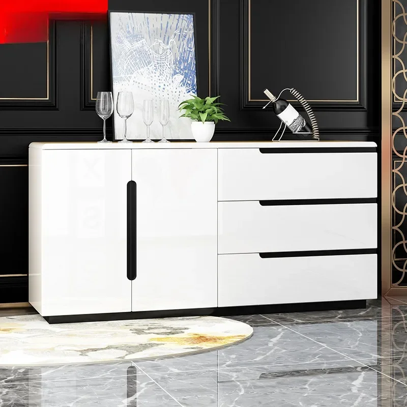 Side cabinet Modern simple tea cabinet Multifunctional white dining room cabinet Against the wall Living room paint locker Bowl