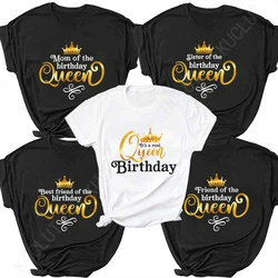 Fashion Birthday Queen Graphic Printed Women T-Shirt Birthday Party Short Sleeve Tees Casual Woman Birthday Aesthetic Clothing