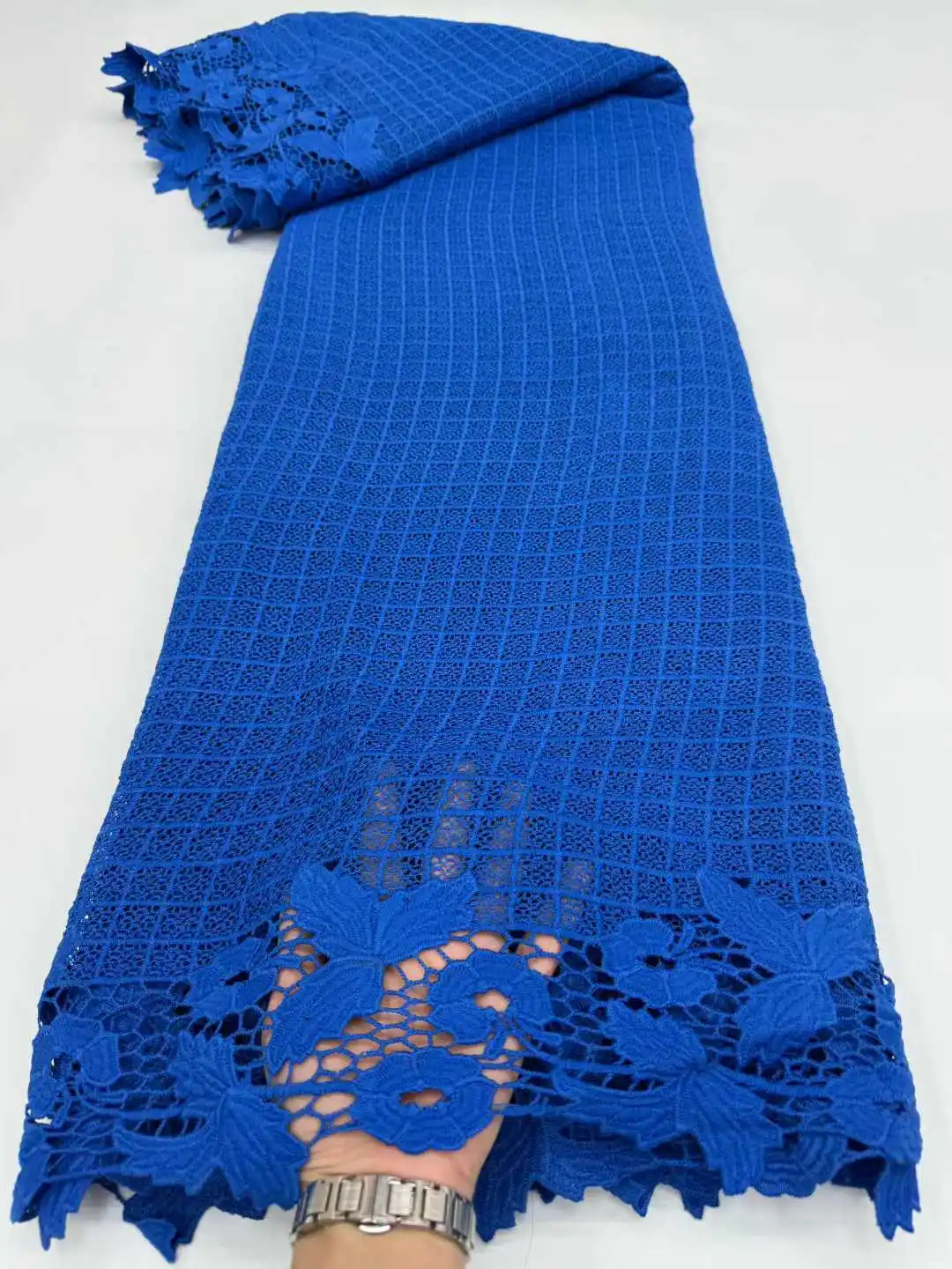 럭셔리 아프리카 기퓌르 코드 레이스 원단 2025 나이지리아 프랑스 수용성 레이스 원단 5야드 웨딩 드레스 재봉용