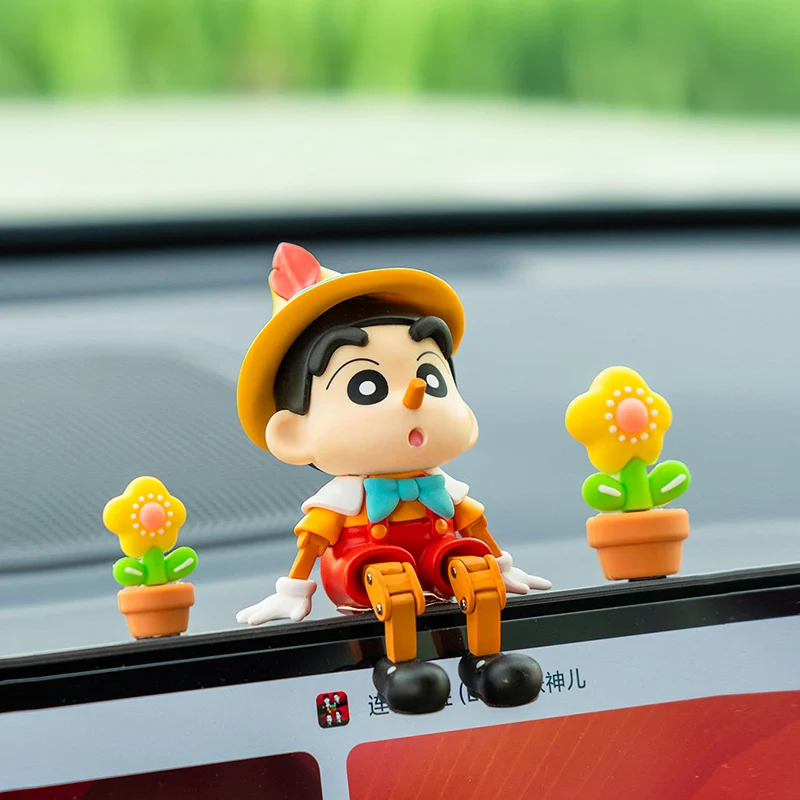 1pcs Car Interior Decoration Cartoon Character Anime Pinocchio Building Block Marionette Doll little devil Car Decoration