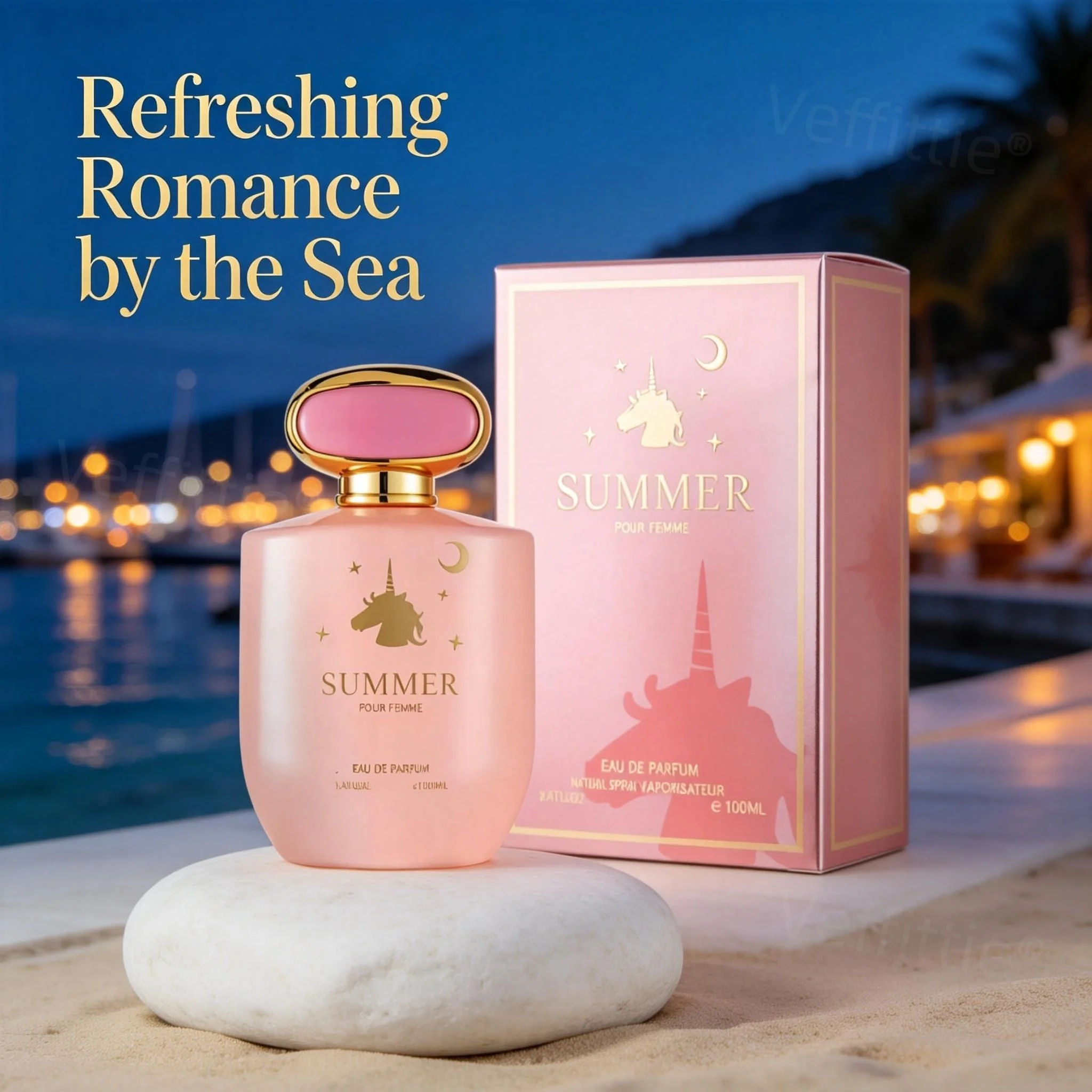 

Summer Citrus Almond Women Parfum, All Day Fresh Vacation Aroma, Bright Gourmand Floral Blend, Lovely Gift for Beach Getaways