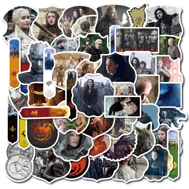 10/50Pcs Game Thrones American Drama Movie Stills Stickers DIY Luggage Decoration Notebook Stationery Sticker Wall Decal Pack