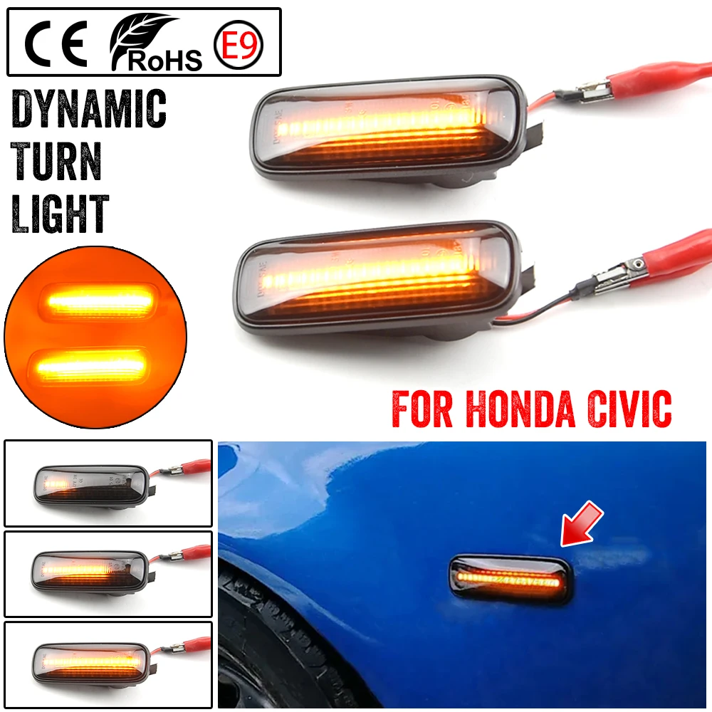 

2Pcs Dynamic LED Side Marker Lights Turn Signal Indicator For Honda Partner(EY)1996.03-2006.03
