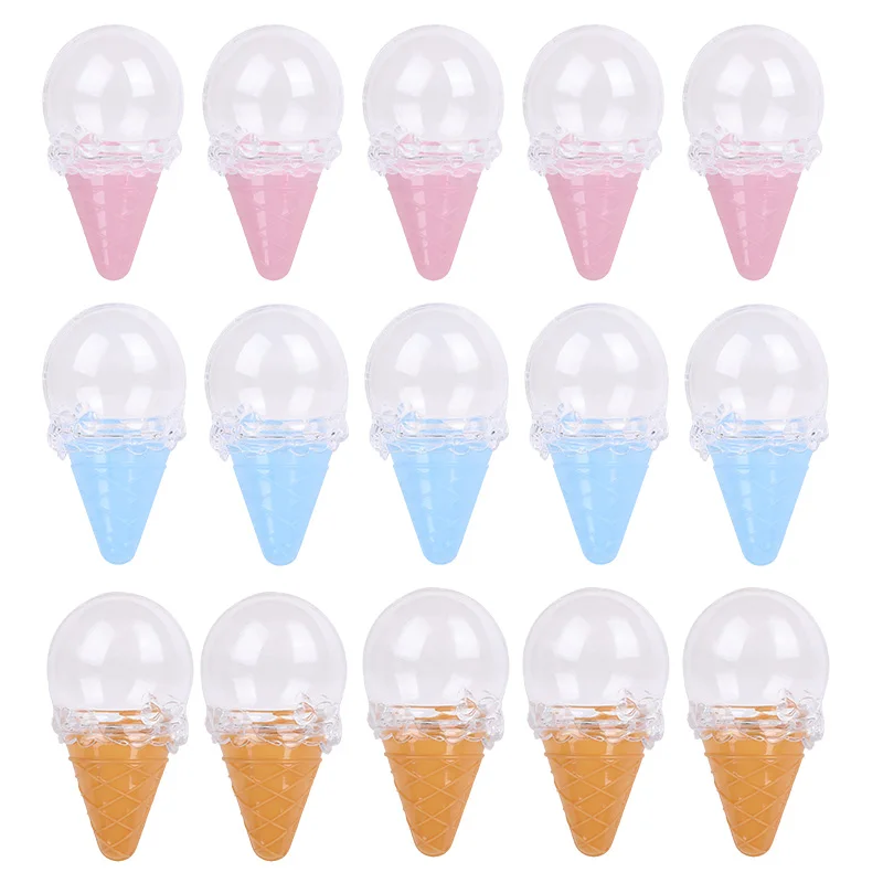 

Mini Ice Cream Candy Box Jars Clear Plastic Gifts Packing Boxes For Wedding Birthday Party Decor Snack Gift Container Sweet Case