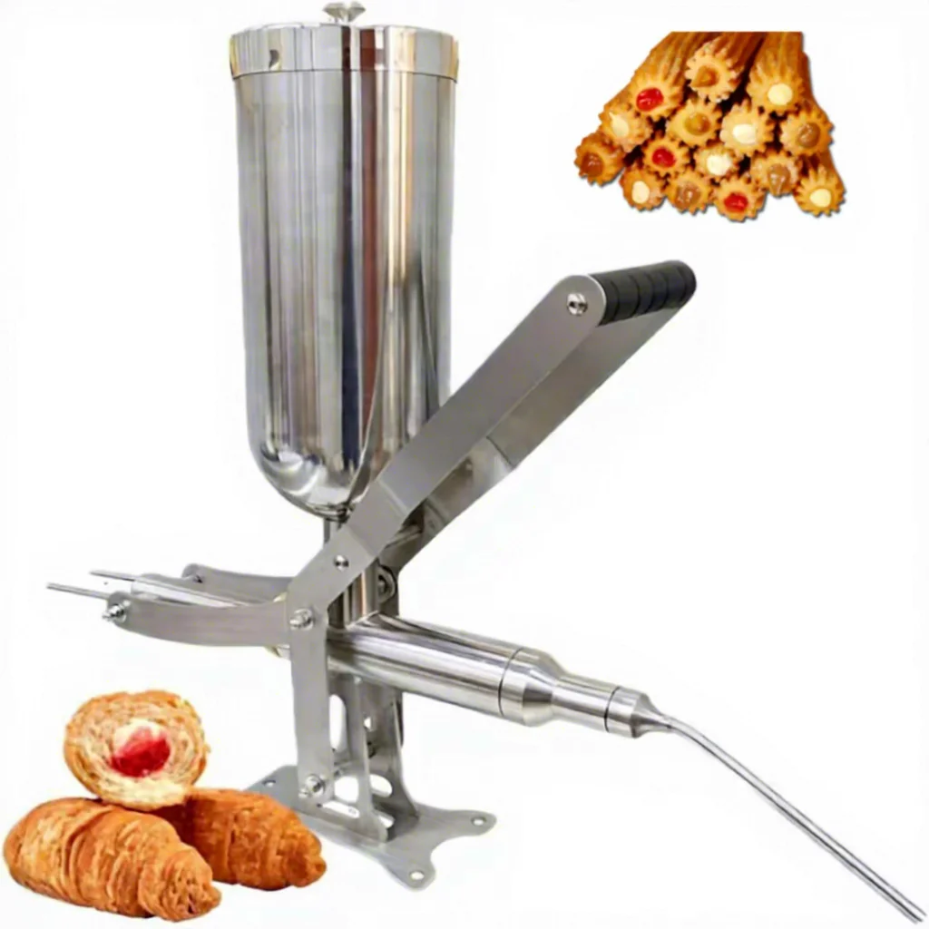 New 5L Manual Donut & Churros Filler Machine 304 Stainless Steel Portable Cream & Jam Injector for Bread/Cake