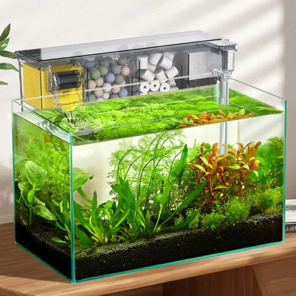 Wall Mounted Fish Tank Silent Built-in Waterfall Filter Box With Water Pump Circulating Circulating Water Purifier for Home
