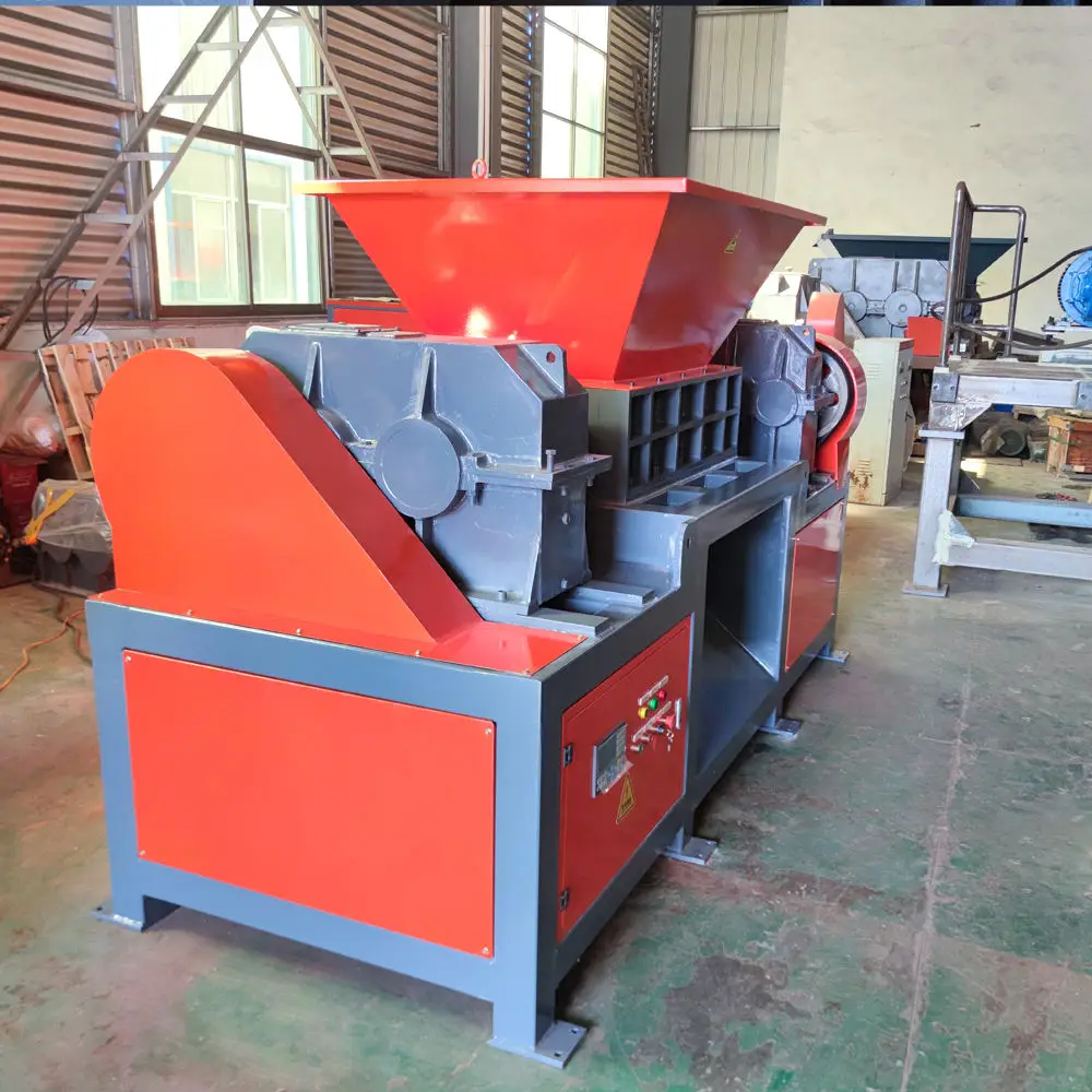 Single Double Shaft Shredder Machine Heavy Duty Industrial Waste Recycling Crusher for Metal Plastic Wood Rubber