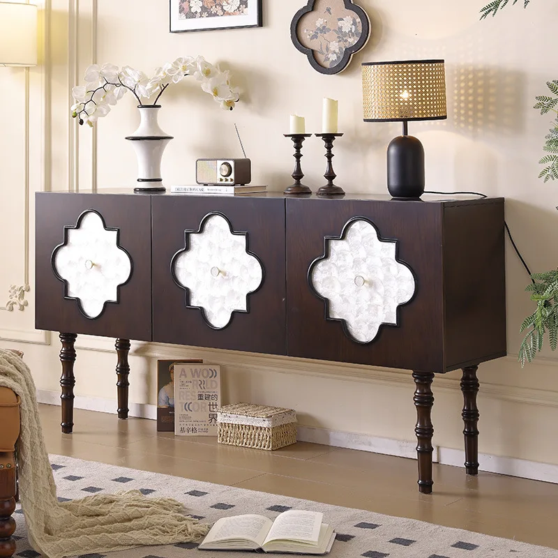 

All solid wood porch cabinet, living room, American retro locker, household storage cabinet, decorative chest cabin