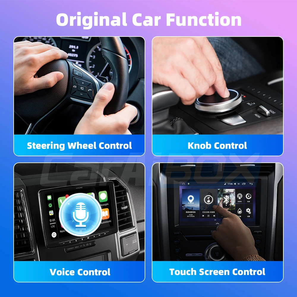 CarAIBOX Original Wired Carplay or Android auto to Wireless 2in1 Adapter Play and Plug for VW Benz Audi Mazda Nissan Peugeot